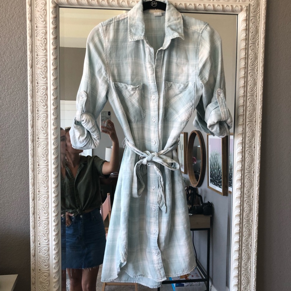 Flannel button down dress